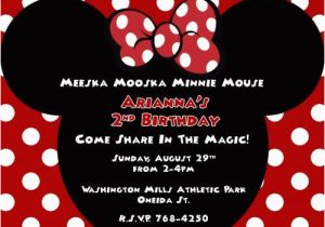 Red and Black Minnie Mouse Birthday Invitations Red Minnie Mouse Printable Invitation