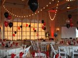 Red and Silver Birthday Decorations Hollywood themed Prom with Black Red and Silver Balloons