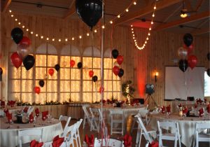 Red and Silver Birthday Decorations Hollywood themed Prom with Black Red and Silver Balloons