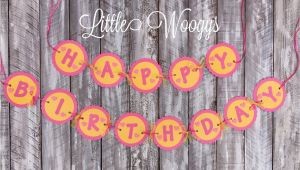 Red and Yellow Happy Birthday Banner Pink Yellow Happy Birthday Banner
