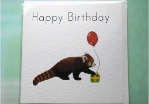 Red Panda Birthday Card Cute Red Panda Birthday Card by Squishyscribbles On Etsy