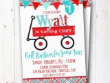 Red Wagon Birthday Invitations Little Red Wagon Birthday Party Invitation Red Wagon Party