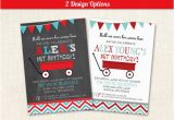 Red Wagon Birthday Invitations Little Red Wagon Birthday Party Invitations First Birthday