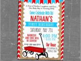 Red Wagon Birthday Invitations Little Red Wagon Invitation Red Wagon Birthday Invitation