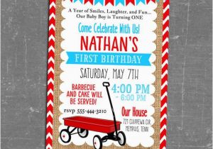 Red Wagon Birthday Invitations Little Red Wagon Invitation Red Wagon Birthday Invitation