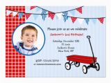 Red Wagon Birthday Invitations Little Red Wagon Photo Birthday Party Invitations Zazzle