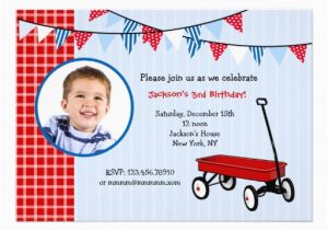 Red Wagon Birthday Invitations Little Red Wagon Photo Birthday Party Invitations Zazzle