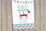 Red Wagon Birthday Invitations Red Wagon Birthday Invitation Red Wagon Invitation Little