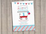 Red Wagon Birthday Invitations Red Wagon Birthday Invitation Red Wagon Invitation Little