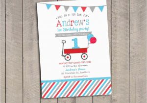 Red Wagon Birthday Invitations Red Wagon Birthday Invitation Red Wagon Invitation Little