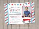 Red Wagon Birthday Invitations Red Wagon Birthday Invitation Red Wagon Invitation Little