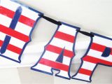 Red White and Blue Happy Birthday Banner Happy Birthday Banner Red White and Blue Flag Stripes