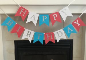 Red White and Blue Happy Birthday Banner Red White and Blue Birthday Banner Happy Birthday Banner