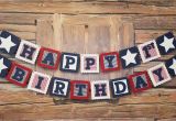 Red White and Blue Happy Birthday Banner Red White and Blue Happy Birthday Banner Star Red White and