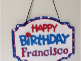 Red White and Blue Happy Birthday Banner Red White Blue Happy Birthday Banner or Door Sign