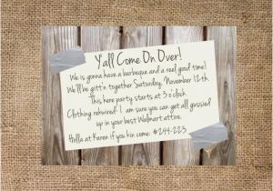 Redneck Birthday Invitations Redneck Party Invitation Personalized and Printable 5×7