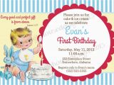 Religious Birthday Invitations Vintage Baby 39 S First Birthday Invitation Retro Cake