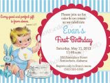 Religious Birthday Invitations Vintage Baby 39 S First Birthday Invitation Retro Cake