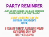 Reminder Birthday Invitation Birthday Invitation Reminder Message Birthday Tale