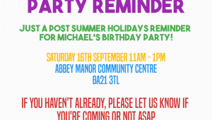 Reminder Birthday Invitation Birthday Invitation Reminder Message Birthday Tale