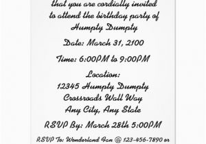 Reminder Birthday Invitation Just A Reminder Humpty Dumpty Birthday Party 4 25×5 5