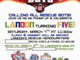 Rescue Bots Birthday Invitations Landon 39 S Rescue Bots 5th Birthday Project Nursery