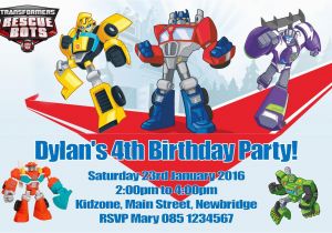 Rescue Bots Birthday Invitations Personalised Transformers Rescue Bots Invitations