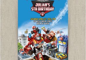 Rescue Bots Birthday Invitations Personalized Transformers Rescue Bots Birthday Invitation Card