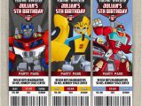 Rescue Bots Birthday Invitations Personalized Transformers Rescue Bots Birthday Ticket