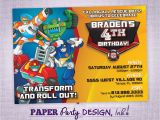 Rescue Bots Birthday Invitations Rescue Bots Birthday Party Invitation Rescue Bots Party