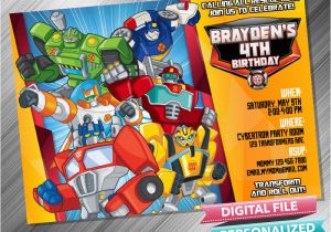 Rescue Bots Birthday Invitations Rescue Bots Invitation