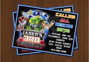 Rescue Bots Birthday Invitations Rescue Bots Invitation Rescue Bots Birthday Invitations