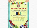 Rescue Bots Birthday Invitations Transformers Rescue Bots Dinobots Birthday Invitation