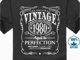 Retro Birthday Gifts for Him Vintage 1980 Aged to Perfection Mens T Shirt Birthday Gift