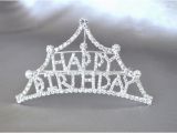 Rhinestone Birthday Girl Tiara Happy Birthday Head Comb Tiara with Rhinestones Birthday Girl