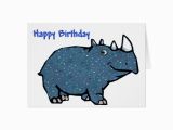 Rhino Birthday Card Blue Rhino Happy Birthday Card Zazzle Ca