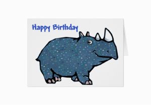 Rhino Birthday Card Blue Rhino Happy Birthday Card Zazzle Ca