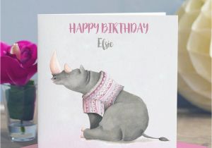 Rhino Birthday Card Child 39 S Rhino Birthday Card by Lisa Marie Designs