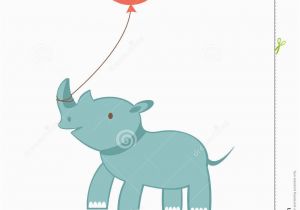 Rhino Birthday Card Happy Birthday Card with Rhinoceros Stock Vector Image