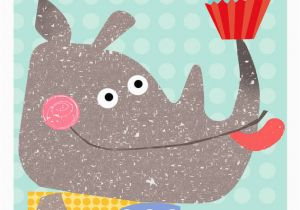 Rhino Birthday Card Happy Birthday Rhino Card by Kali Stileman Publishing