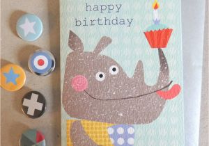Rhino Birthday Card Happy Birthday Rhino Card by Kali Stileman Publishing