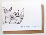 Rhino Birthday Card Happy Birthday Rhino Card Funny Birthday Card Kid 39 S