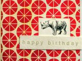 Rhino Birthday Card Happy Birthday Rhino Rhinoceros Card