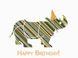 Rhino Birthday Card Roaring Rhino Birthday Card Animals In Party Hats Series