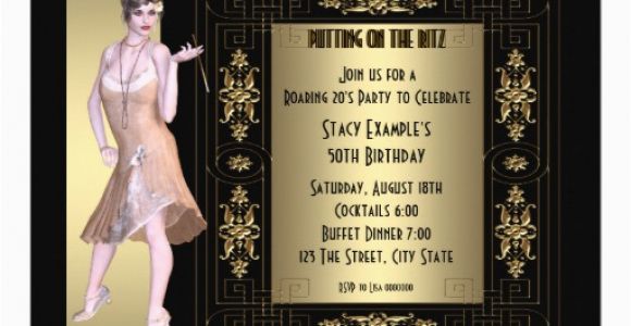 Roaring 20s Birthday Invitations Art Deco Roaring 20 39 S Birthday Party 5×7 Paper Invitation