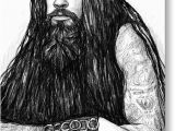 Rob Zombie Birthday Card Rob Zombie Art Drawing Sketch Portrait Painting by Kim Wang