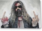 Rob Zombie Birthday Card Rob Zombie Painting by tom Carlton