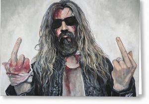 Rob Zombie Birthday Card Rob Zombie Painting by tom Carlton