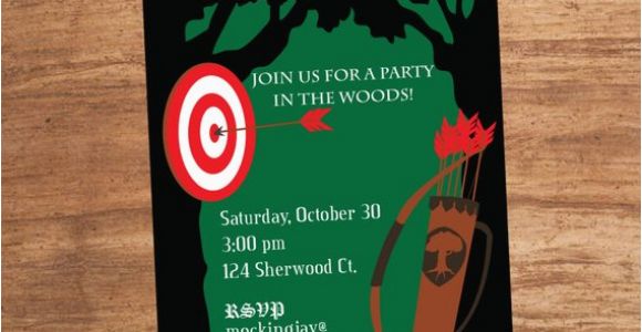 Robin Hood Birthday Party Invitations Bow and Arrow Robin Hood forest Party Invitation