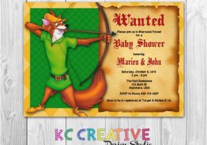Robin Hood Birthday Party Invitations Robin Hood themed Custom Printable Baby Shower Invitation